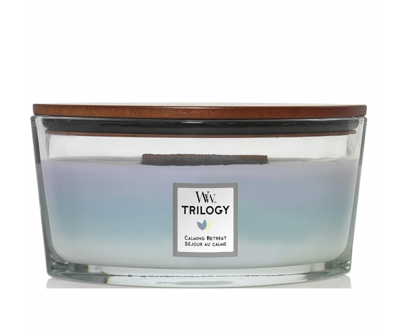 Woodwick Ellipse Trilogy Calming Retreat 453 г - Ароматична свічка з тришаровим ароматом Woodwick Ellipse Trilogy Calming Retreat 453 г - Ароматична свічка з тришаровим ароматом
